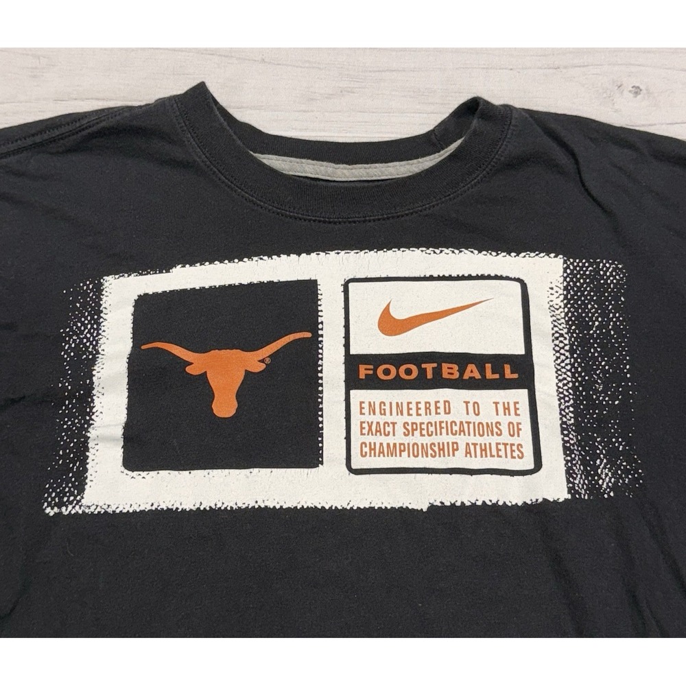 Nike Texas Longhorns T-Shirt Mens XL Black Crewneck Football Team Standard Fit